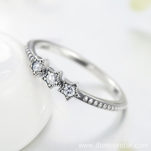 White Zircon CZ Women Rings 925 Silver Ring